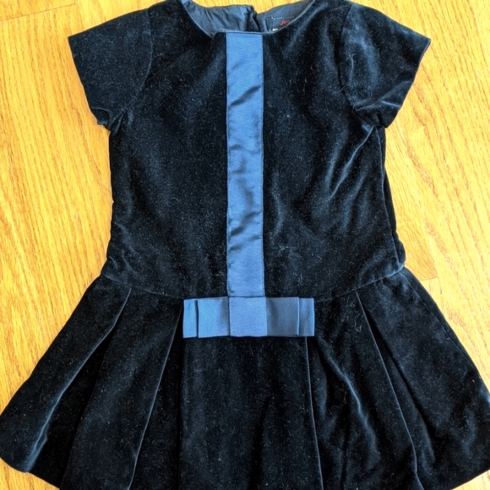 Blue velvet Jacadi dress